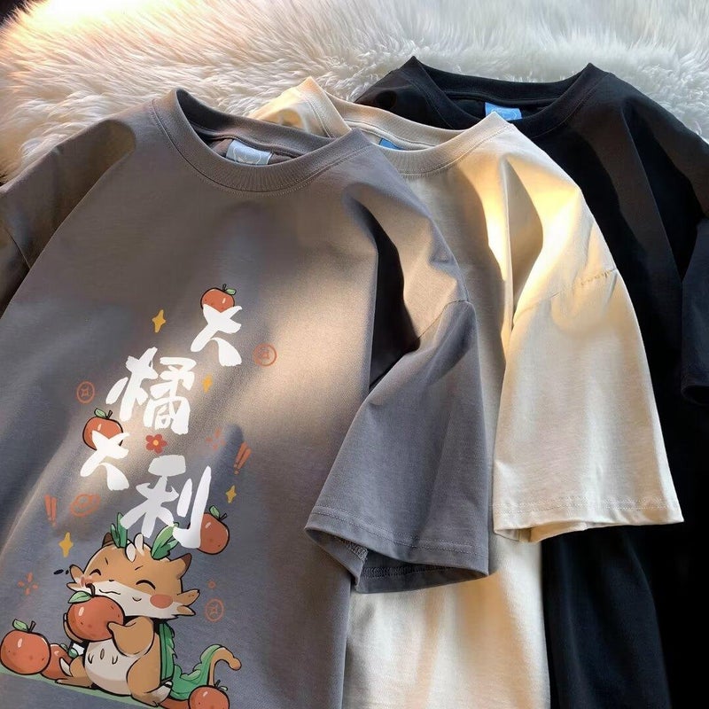 Short-Sleeved T-Shirt Men'S Arrival Printed Top Summer All-Match Men'S Pure Cotton Base T-Shirt Men'S Clothing - Image 2