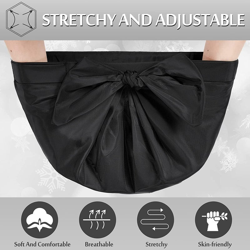 ChicAbode 4 Pcs Shower Caps for Women Girls, Waterproof Reusable Shower Hair Caps, Elastic Hem Shower Caps for Long, Short and Curly Hair, Fashion Bowknot Silky Satin Shower Hat(Dots Pattern, Chic Color) - Image 3