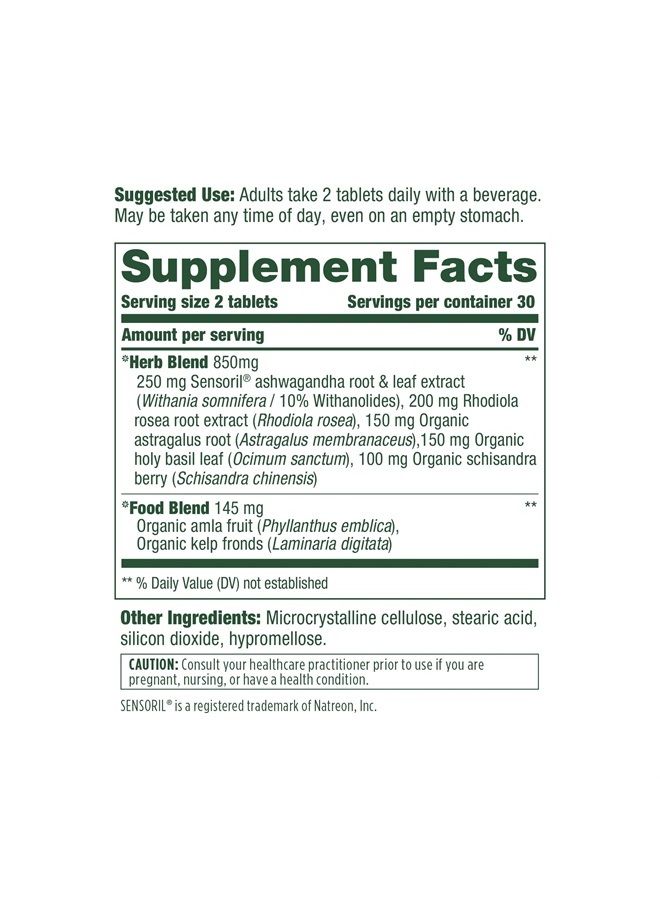 MegaFood سترس بروتكت مع أشواغاندا ومزيج الأعشاب - يدعم استجابة صحية للتوتر - جذر روديولا، نباتي، غير معدل وراثيًا، خالي من الغلوتين - مصنوع بدون 9 مسببات حساسية غذائية - 60 قرص (30 حصة)