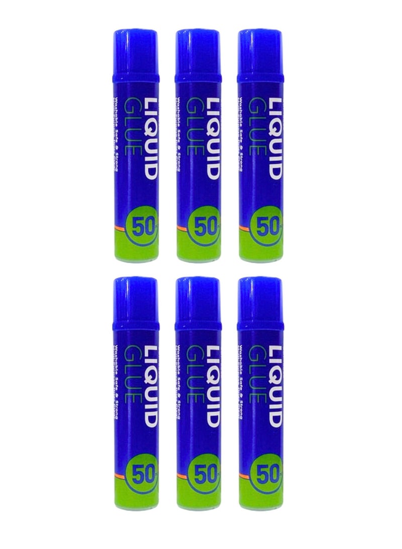Sadaf Liquid Glue 50ml Washable Safe And Strong Muli Purpose Dries Clear (Pack of 6) - Image 1