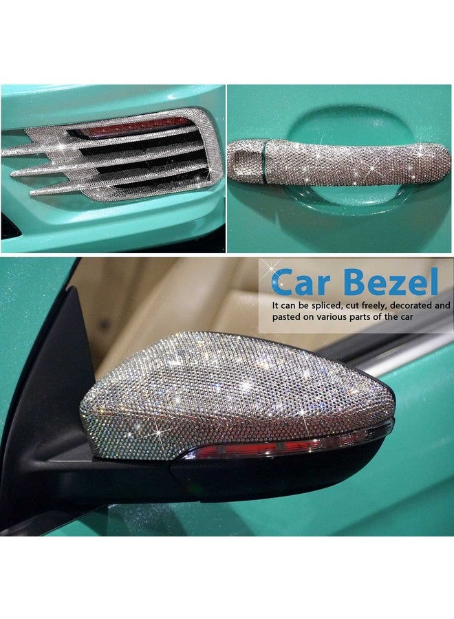 Outus 12000 Pieces Bling Bling Rhinestone Sheet Rhinestones Sticker DIY Car Decoration Sticker Self Adhesive Glitter Rhinestones Crystal Gem Stickers for Car Decoration, 9.4 x 7.9 Inch (Silver) - Image 5