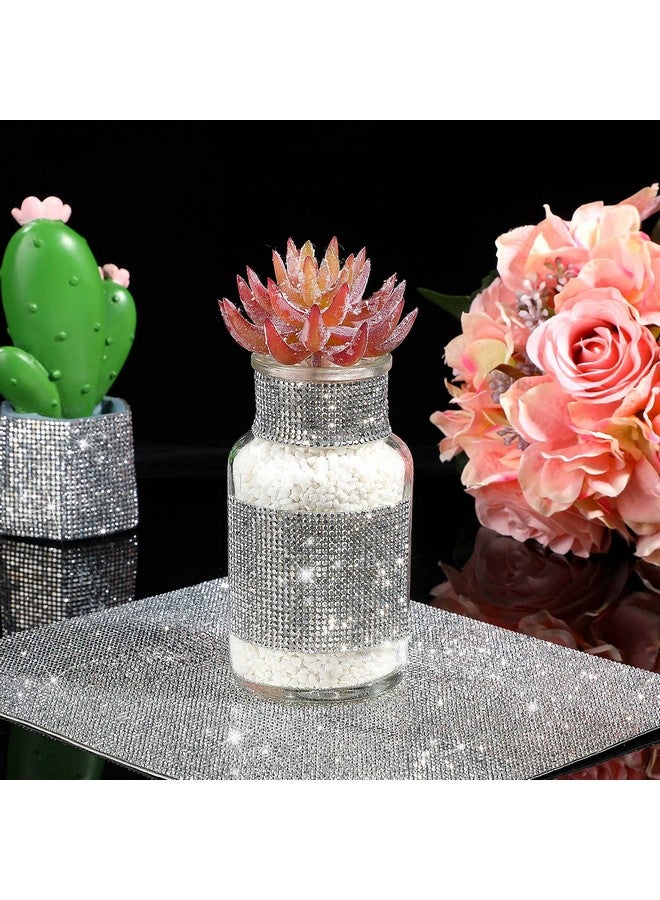 Outus 12000 Pieces Bling Bling Rhinestone Sheet Rhinestones Sticker DIY Car Decoration Sticker Self Adhesive Glitter Rhinestones Crystal Gem Stickers for Car Decoration, 9.4 x 7.9 Inch (Silver) - Image 3