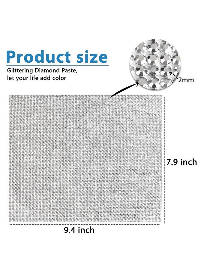 Outus 12000 Pieces Bling Bling Rhinestone Sheet Rhinestones Sticker DIY Car Decoration Sticker Self Adhesive Glitter Rhinestones Crystal Gem Stickers for Car Decoration, 9.4 x 7.9 Inch (Silver) - Image 4
