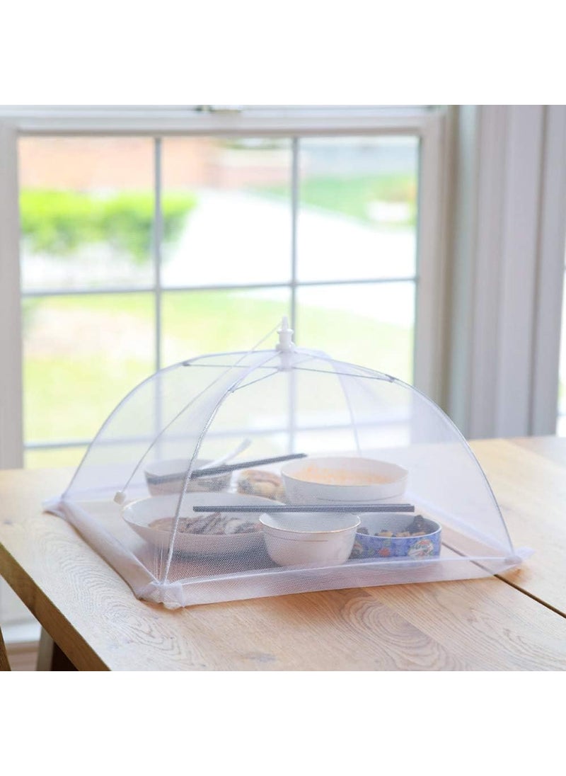 LAKHESHWAR LAKHESHWAR Food Cover Tents For Outside 2Pcs Reusable Food Tent Fruit Cover PopUp Food Nets Outdoors Mesh Screen Collapsible 17 Inch PopUp Mesh Food Covers Tent Umbrella White pack of 2  - Image 3
