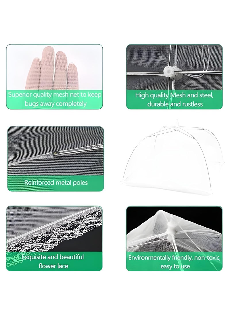 LAKHESHWAR LAKHESHWAR Food Cover Tents For Outside 2Pcs Reusable Food Tent Fruit Cover PopUp Food Nets Outdoors Mesh Screen Collapsible 17 Inch PopUp Mesh Food Covers Tent Umbrella White pack of 2  - Image 4