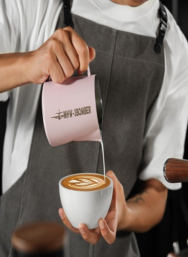 MHW-3BOMBER إبريق رغوة الحليب 16.9 أونصة / 500 مل إبريق تبخير الإسبريسو من الفولاذ المقاوم للصدأ إبريق رغوة كابتشينو فن اللاتيه، وردي P5017-OS - Image 5