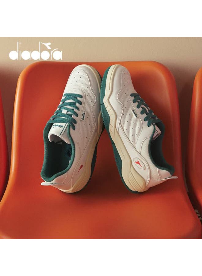 Diadora Action Flash Uni Retro Sports Casual Tennis Shoes Cream White/evergreen/pomegranate Red Size 38 - Image 1