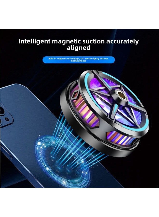 Mobile Phone Radiator S6 Anchor-level Semiconductor Refrigeration Cooling Live Broadcast Ultra-quiet Source Wholesale-Color:S10 Magnetic Radiator-Cherry Blossom Purple (cost-effective)  - Image 5