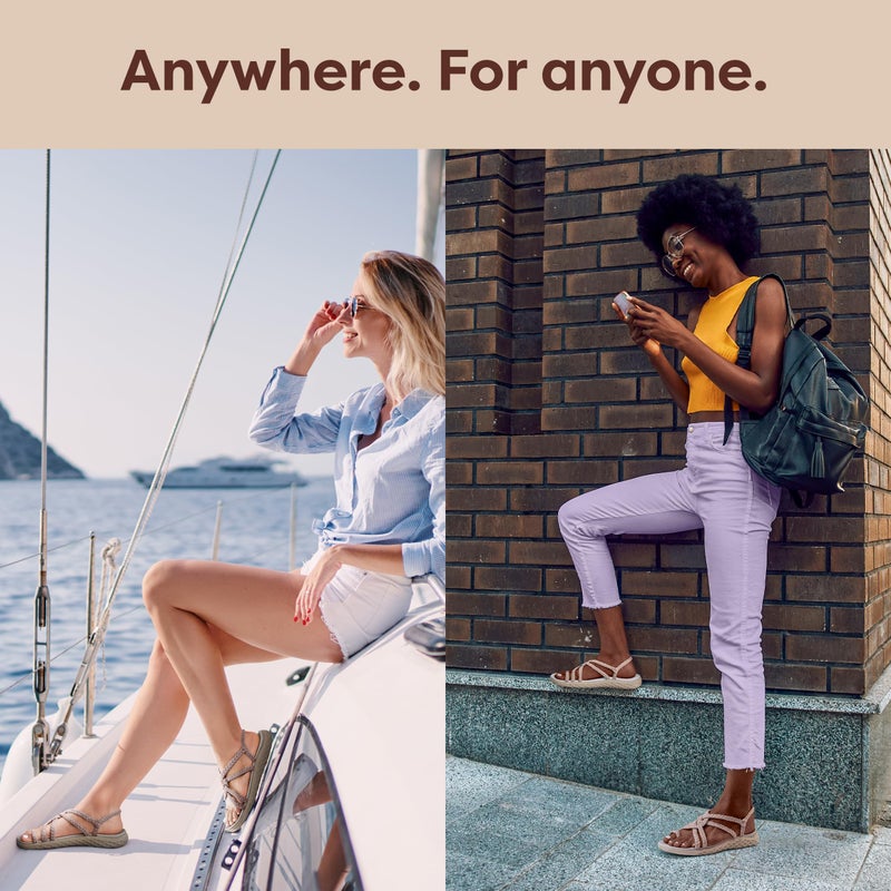 Plaka Explore Walking and Hiking Sandals for Women | Comfortable Summer Sandal with Arch Support | Waterproof Comfy Sandals for Travel, Beach or Poolside | Brazilian Sand | size 7 - Image 2