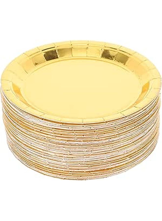 80 Pieces Disposable Foil Paper Plates 7 Sizes for Party Dinner Cake Serving Home Use - Image 1