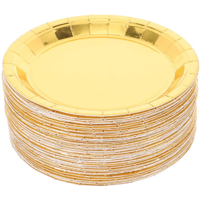 80 Pieces Disposable Foil Paper Plates 7 Sizes for Party Dinner Cake Serving Home Use - Image 2