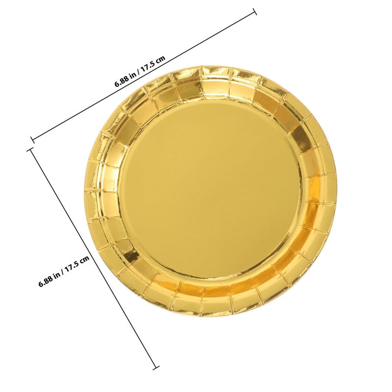 80 Pieces Disposable Foil Paper Plates 7 Sizes for Party Dinner Cake Serving Home Use - Image 3