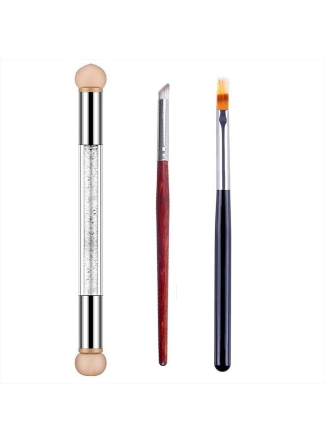 WOKOTO 3Pcs Nail Gradient Sponges Brush Pens Kit With Double Head Nail Sponge Pen Nail Gradient Brushes 3 Different Ombre Brushes For Gel Nails - Image 1