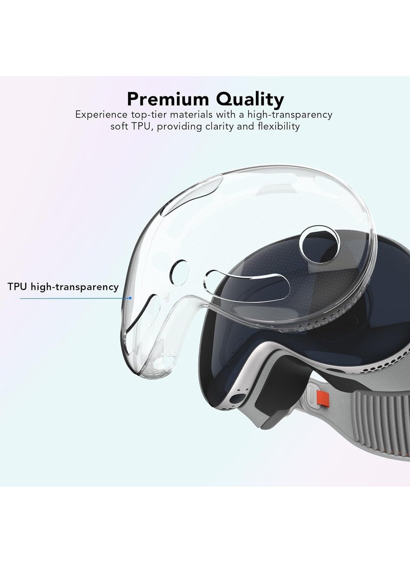 OULIYO Apple Vision Pro Case TPU Protective Cover Case for Vision Pro VR Headset 2024 Accessories（Transparent）  - Image 2