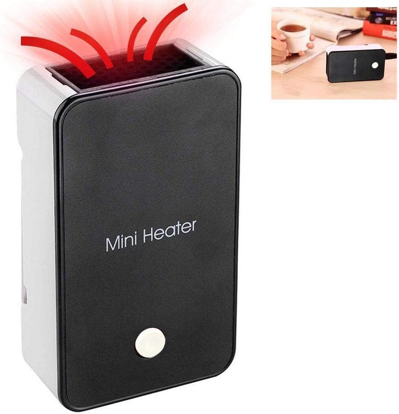 YOUCIDI Safety Energy-saving Heater Mini Portable Room Office Desktop Electric Fan Heater Air Warmer Black - Image 2