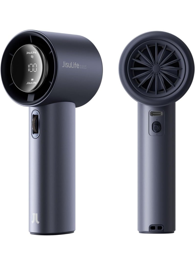 JISULIFE Portable Handheld Fan,Speed(1-100) Adjustable Turbo Mini Fan,3600mAh Battery Rechargeable Personal Fan,Digital Display,For Women Men Travel/Camping/Outdoor-Blue - Image 1