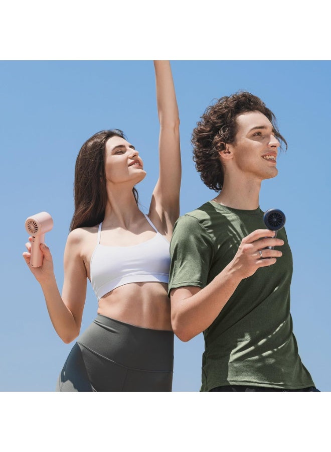 JISULIFE Portable Handheld Fan,Speed(1-100) Adjustable Turbo Mini Fan,3600mAh Battery Rechargeable Personal Fan,Digital Display,For Women Men Travel/Camping/Outdoor-Blue - Image 3