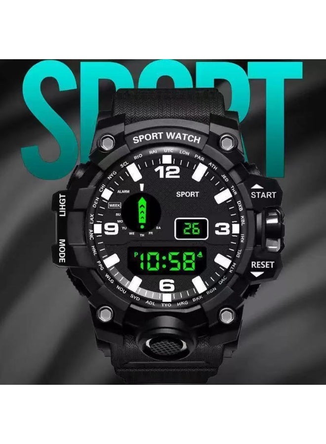 G-Style Men’s Outdoor Sports Watch Waterproof LED Analog-Digital Multi-Function Large Dial Wristwatch - Image 3