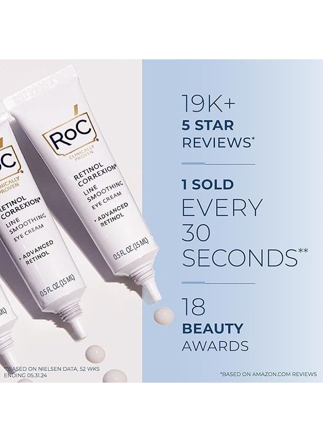 RoC Retinol Correxion Line Smoothing Eye Cream 15ml, Anti Aging and Dark Circles, Anti Wrinkles, Eye Skin Care - Image 5