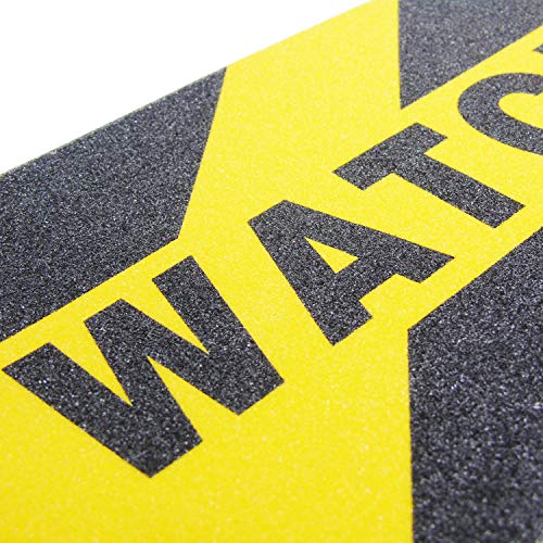 Grosun 5 Pieces Watch Your Step Warning Sticker Adhesive Tape Anti Slip Abrasive Tape for Workplace Safety Wet Floor Caution, 6 by 24 Inches (Black and Yellow) - Image 3
