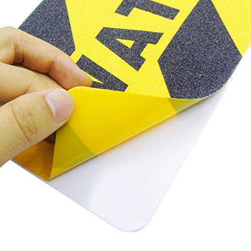 Grosun 5 Pieces Watch Your Step Warning Sticker Adhesive Tape Anti Slip Abrasive Tape for Workplace Safety Wet Floor Caution, 6 by 24 Inches (Black and Yellow) - Image 5