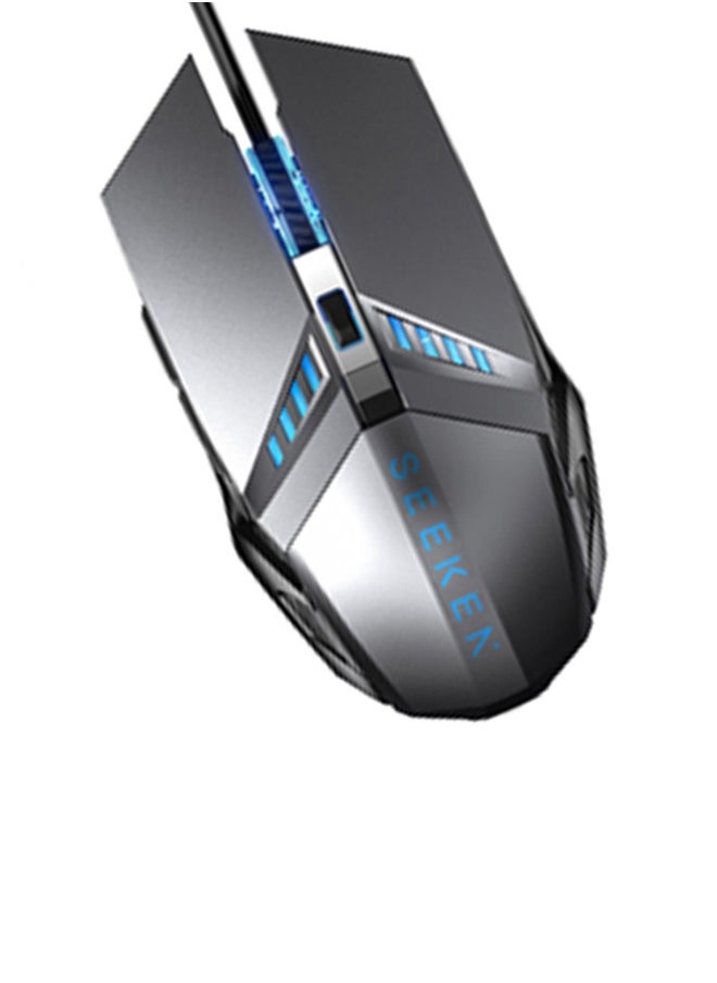SEEKEN Wired Gaming Backlit Keyboard and Mouse Combo - Grey | Red Light | Premium Design | High-Quality.