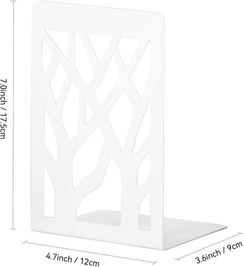 INNÃ”PLUS Book Ends, Bookends, Bookends for Shelves, Bookend, Book Ends for Heavy Books, White Metal Book Shelf Holder Home Decorative, Book Stoppers for Shelves, Bookend Supports 3 Pair - Image 4