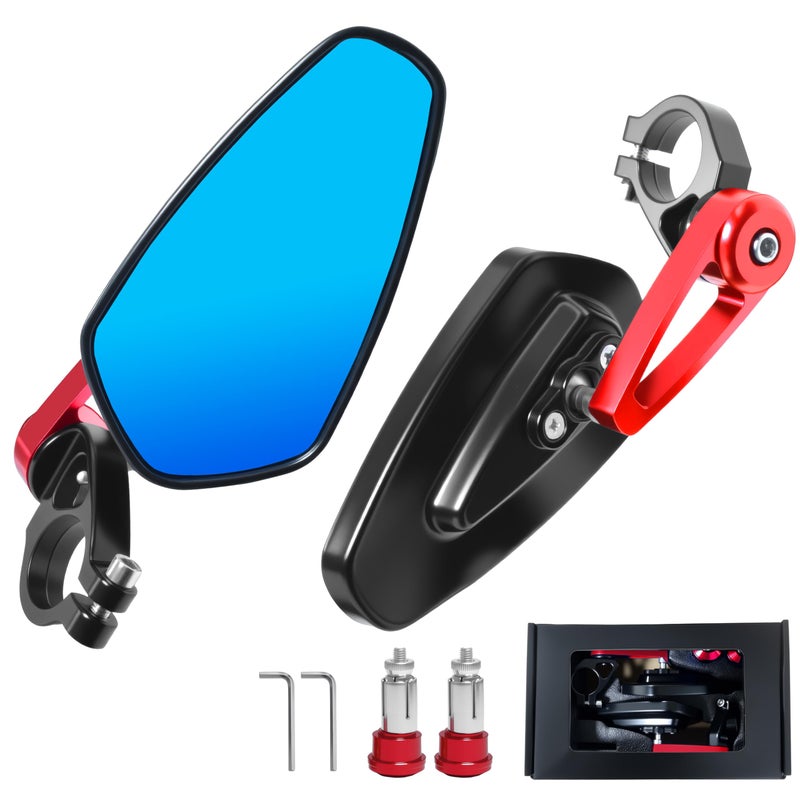 JXPANG 7/8" Motorcycle Mirrors - 22mm Bar End Rear View Mirrors Compatible with Most Yamaha, Kawasaki, Honda Grom, Ducati, Suzuki and More Bike Scooter Street Sport Cruisers - Image 1