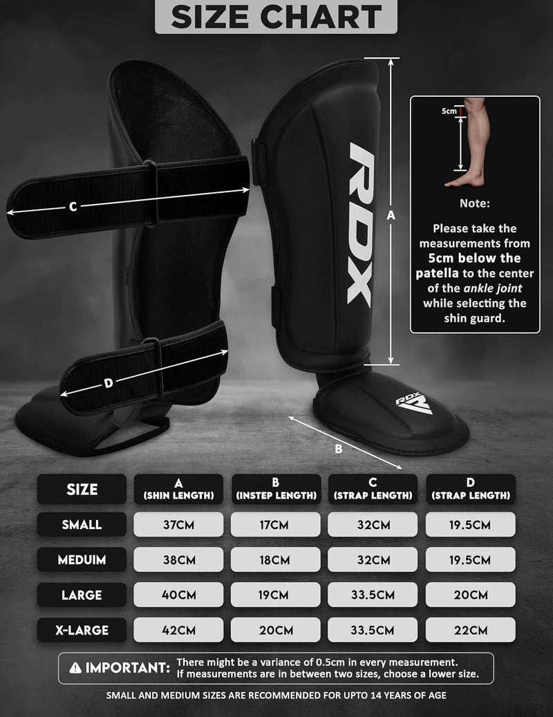 RDX Shin Guards for Kickboxing and Muay Thai - Premium Maya Hide Leather Protection Pads -XL |Black/Black (SGR-T1R-XL) - Image 4