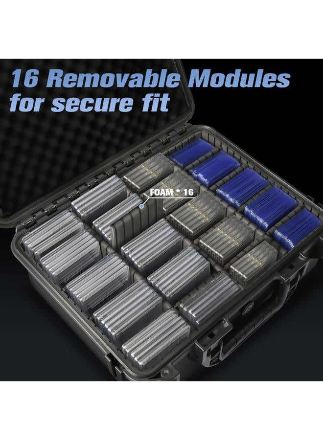 HOSOCASE صندوق تخزين بطاقات مصنفة: تخزين بطاقات التداول لـ PSA BGS SGC Toploaders مع 12 فاصل، صناديق بطاقات رياضية لكرة القاعدة وكرة القدم MTG حاملة لوحات هدايا لجمعها وتنظيمها وعرضها (800+)  - Image 4