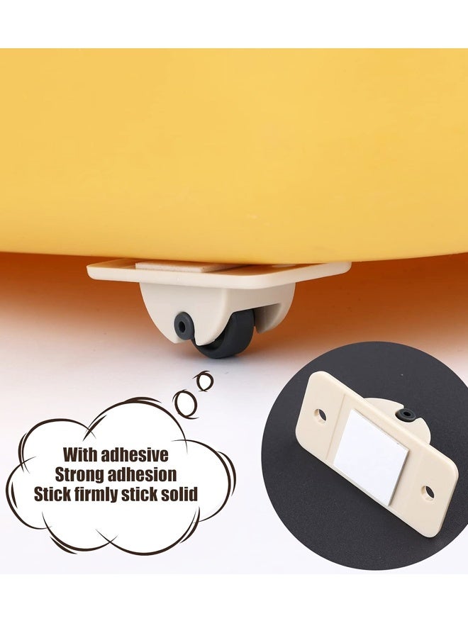 8 pcs Adhesive Wheels, Small Self-Adhesive Caster Wheels Single Direction Tiny Wheels for Toy Car Storage Box Shoe Racks Trash - Image 3