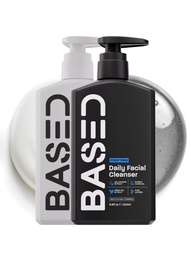 Based Daily Skincare Duo | Purifying Face Wash 200ml+ Restoring Moisturizer 200ml| Built For All Skin Types | Healthy Ingredients | Hormone Safe - ZERO Endocrine Disruptors - Image 1