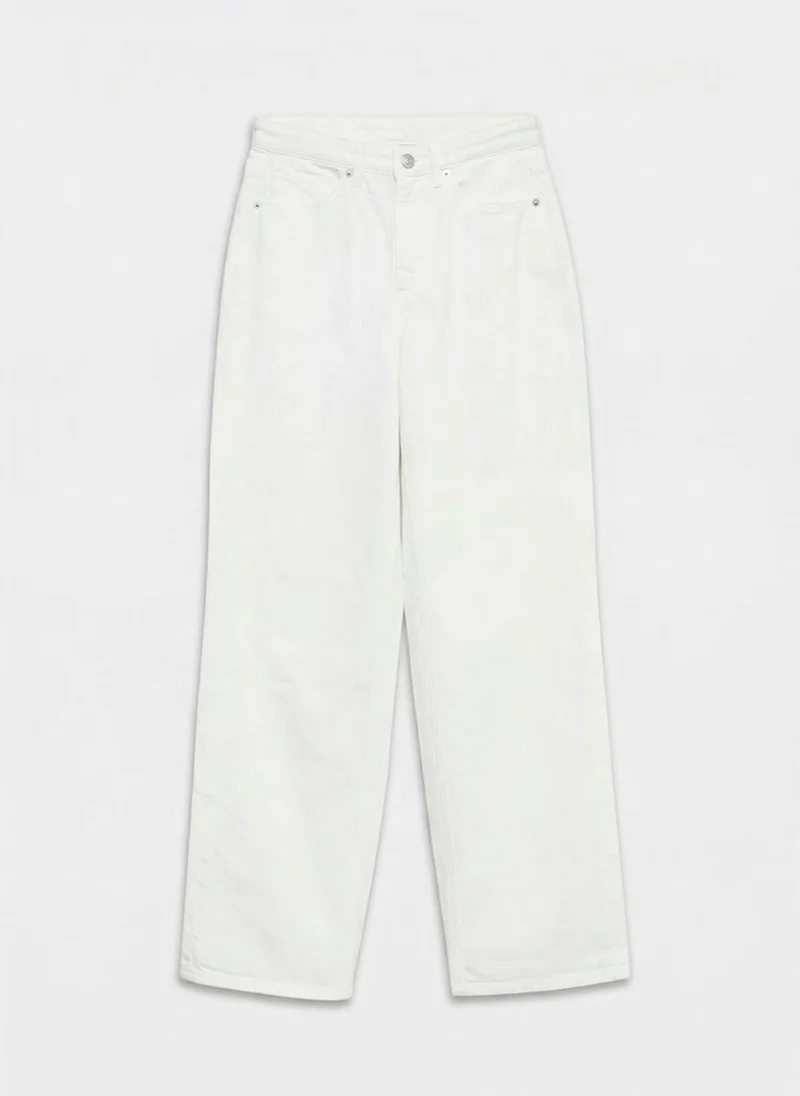 Vero Moda Cloud Dancer VMTESSA High Rise Wide Jeans for Women | Best Price UAE