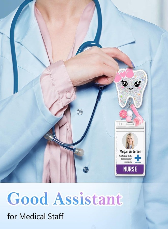 Besoar Funny Nurse Badge Reel - Cute Nursing Badge Holder Retractable with ID Clip,Pediatric Dental Name Tag Card Accessories with Alligator Clip for Office Student Work Hospital - Image 5