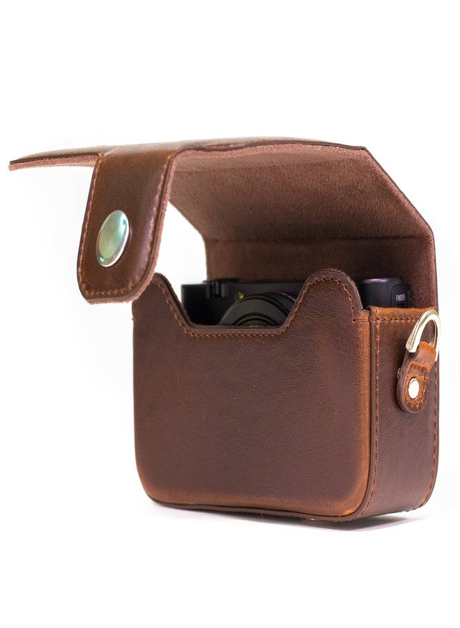 MegaGear MG1052 Leather Camera Case with Strap for Canon PowerShot SX280 HS - Brown - Image 4