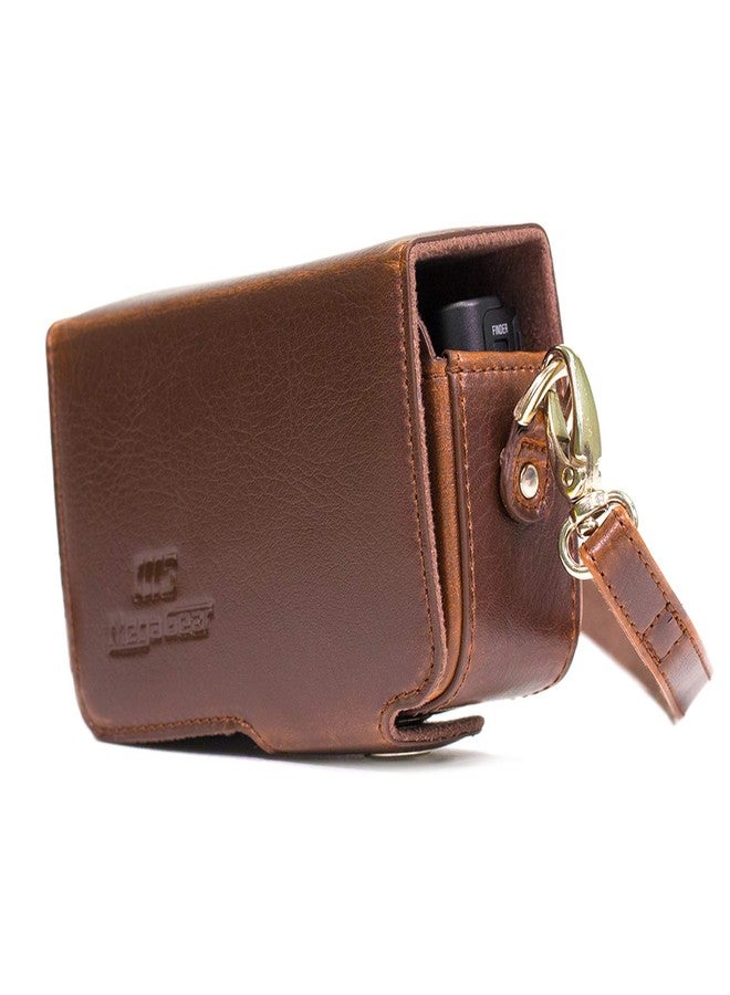 MegaGear MG1052 Leather Camera Case with Strap for Canon PowerShot SX280 HS - Brown - Image 1