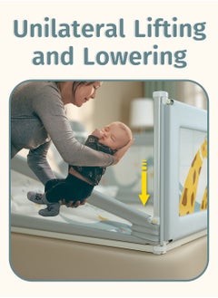 Moovant Baby Side Bed Rail for Toddlers, Collapsible Adjustable Swing Down Bed Rails Guard with 30-Step Lifting, Extra Long Single-Sided Safety Baby Bedrail for Different Models of Mattresses, 180cm  - Image 3