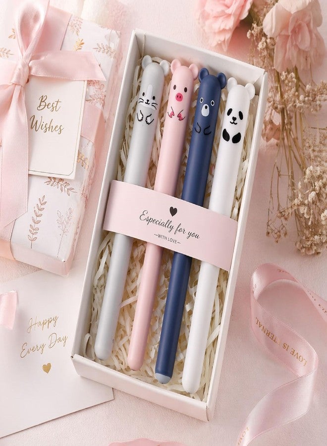 JMK CRAFTS Panda Erasable Gel Pens (Pack of 12, Multicolor Ink) | Cute Cartoon Pens for Students | Smooth Writing Refillable Erasable Pens for School, Office & Stationery Gifts - Image 3