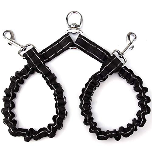 VANVENE Double Dog Leash for Two Dogs - No Tangle, Comfortable Shock Absorbing Reflective Bungee Leash - Image 1