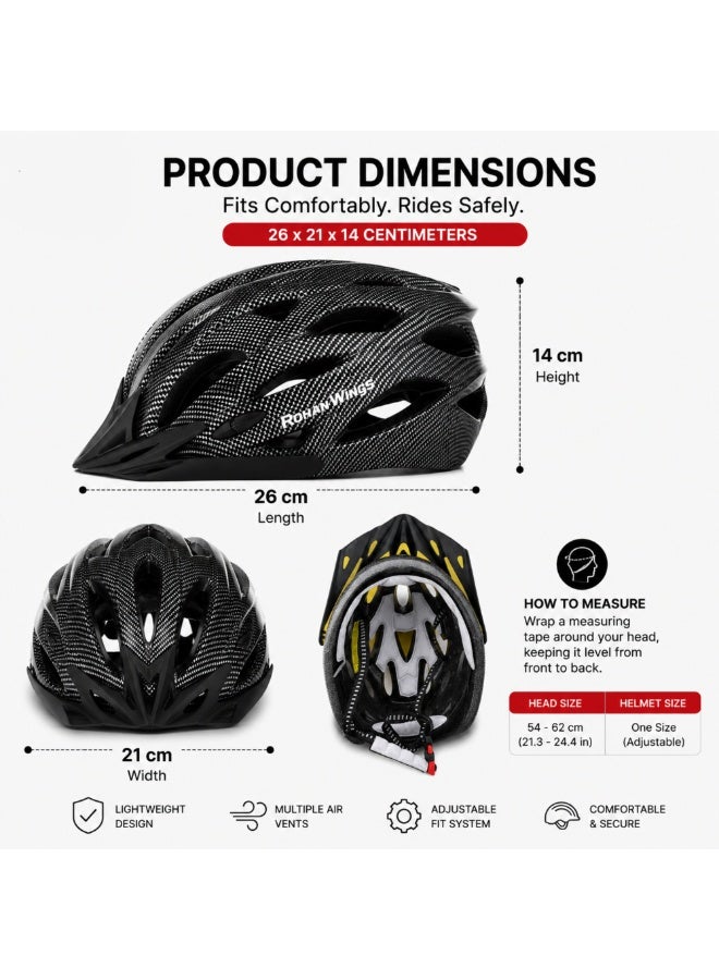 Rohan Wings Sporty Helmet for Bicycle & E-Scooters Lightweight Adjustable Safety Helmet with Air Vents - Image 5