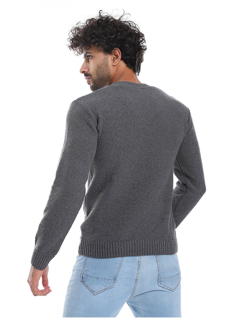 Caesar Wool Mens Pullover With V Neck  - Image 3