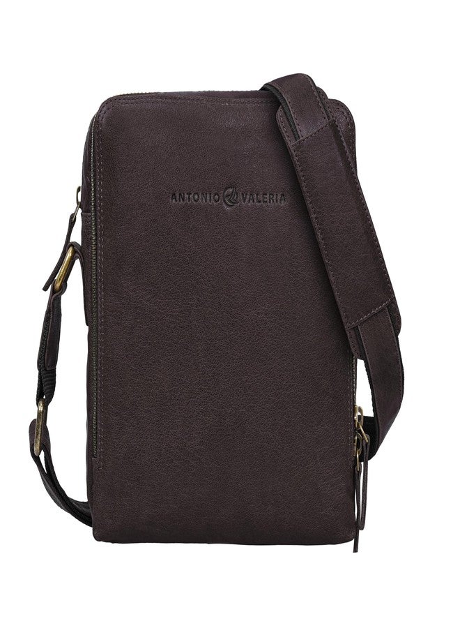 ANTONIO VALERIA Alex Washed Brown Premium Leather Crossbody Bag - Image 2