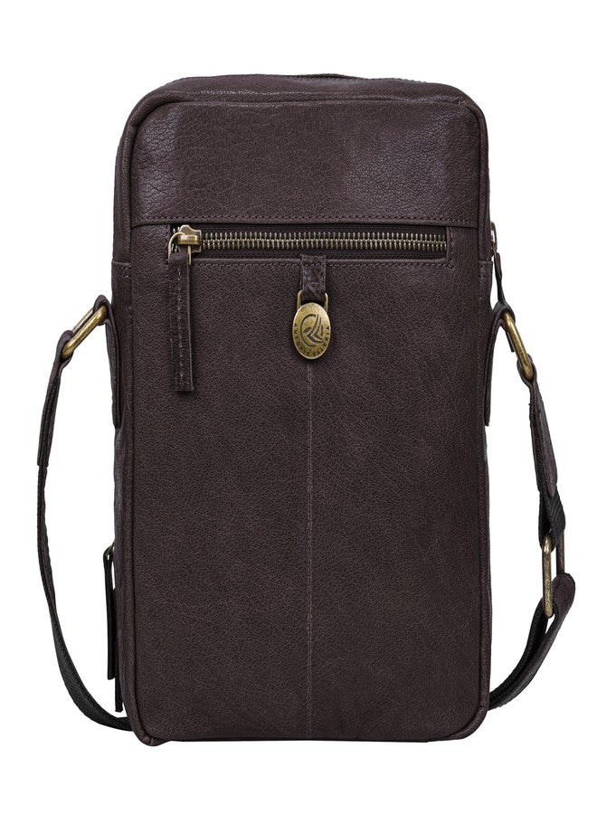 ANTONIO VALERIA Alex Washed Brown Premium Leather Crossbody Bag - Image 5