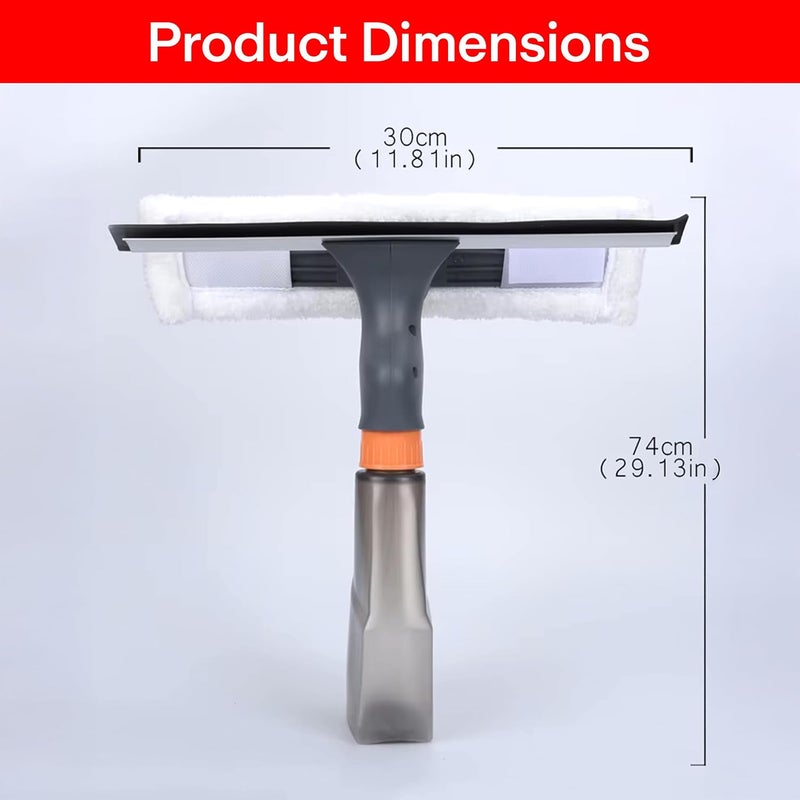PRIME PICK Spray Window Cleaner – Self-Wringing, Stainless Steel Handle with Mop Pad for Dust & Wet Cleaning - Image 3
