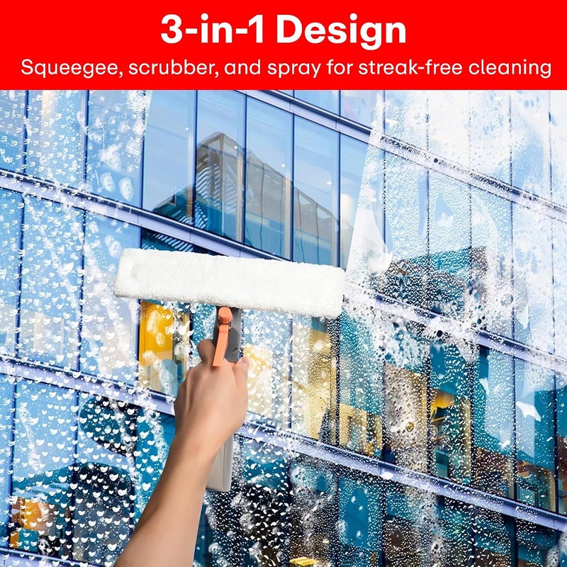 PRIME PICK Spray Window Cleaner – Self-Wringing, Stainless Steel Handle with Mop Pad for Dust & Wet Cleaning - Image 5