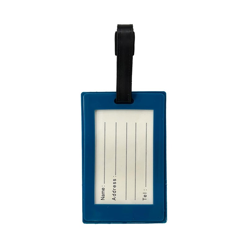 Eitheo بطاقات أمتعة للأطفال بطاقات أمتعة مع اسم وعنوان | بطاقات أمتعة سيليكون للحقائب، بطاقات لتحديد الحقائب/حقائب المدرسة ملصق ملون متعدد (أزرق طائرة) - Image 5
