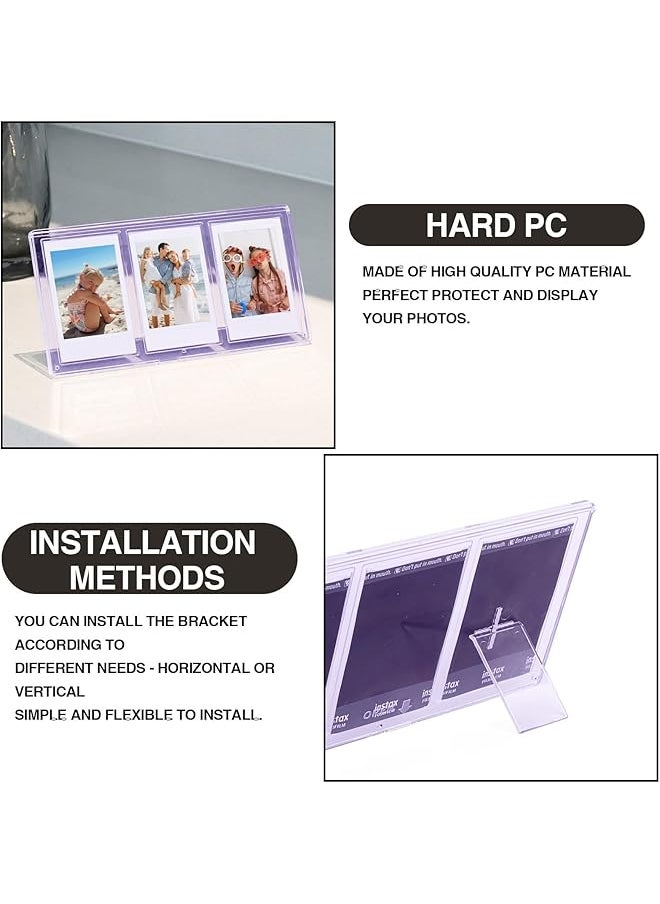 2X3 Mini Collage Picture Frame For Polaroid 3 In 1 Colorful Frame For Instax Mini 3 Inch Photos Clear Mini Picture Frames For Desktop Tabletop Display Decoration 4 Pack