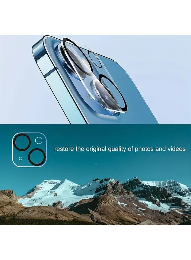 3 قطع من واقي عدسة الكاميرا من الزجاج المقوى لهاتف iPhone 13 Pro Max، شفاف اللون، صلابة 9H، مقاوم للخدوش، سهل التركيب، تحسين التصوير الليلي، فتحات دقيقة، وضوح بصري، ملحق هاتف. - Image 4