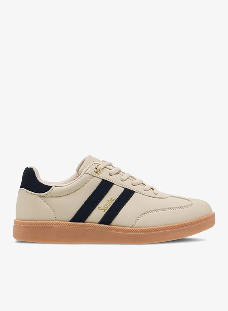 SAMBA Women's Panelled Ankle Sneakers with Lace-Up Closure