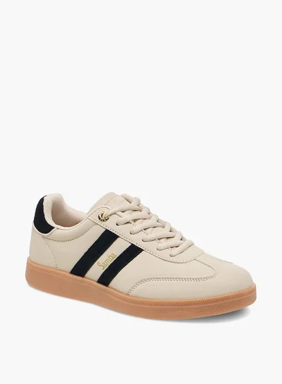 SAMBA Women's Panelled Ankle Sneakers with Lace-Up Closure